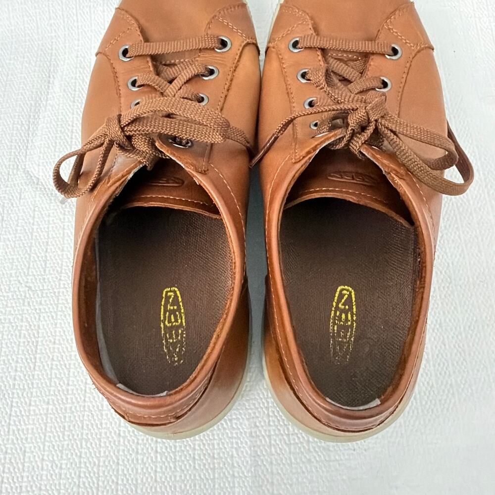 Keen Shoes Womens Size 8.5 Lorelai Brown Leather Sneaker Lace Up Comfort - Picture 5 of 9
